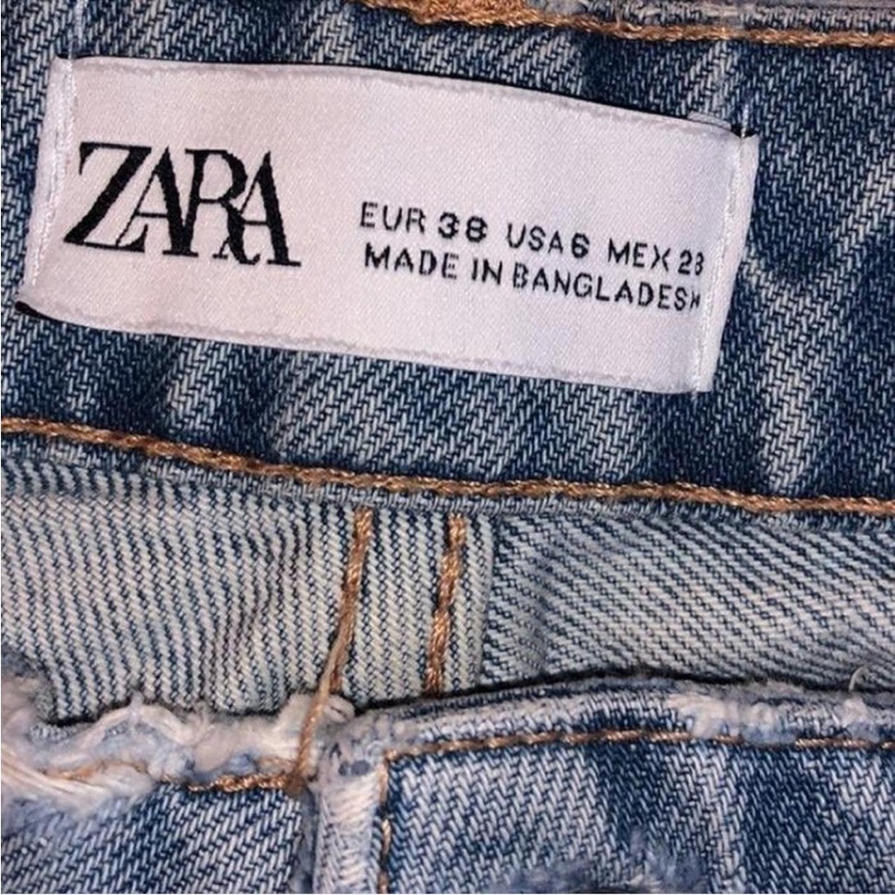 Zara Mom Jeans Light Wash 100% Cotton Size 6 - Picture 7 of 7